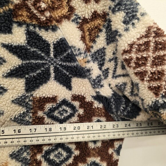 Urban Outfitters Cozy Sherpa Fair Isle Crew Neck Sweatshirt Men’s Size Medium - Picture 8 of 9